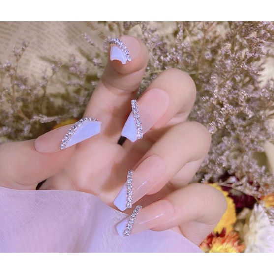 harm xích nail trang trí móng tay, Dây Xích Kim đính đá 3D gắn móng