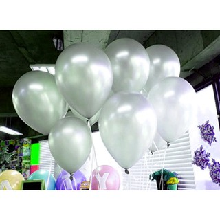 [Now Ship] Set 100 vỏ bóng bay màu bạc trang trí sinh nhật, đám cưới [FREESHIP từ 99K]
