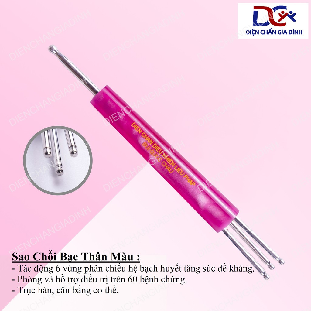 Dụng cụ diện chẩn- Sao chổi BẠC THÂN MÀU tác động 6 vùng phản chiếu hệ bạch huyết, trục hàn, cân bằng cơ thể