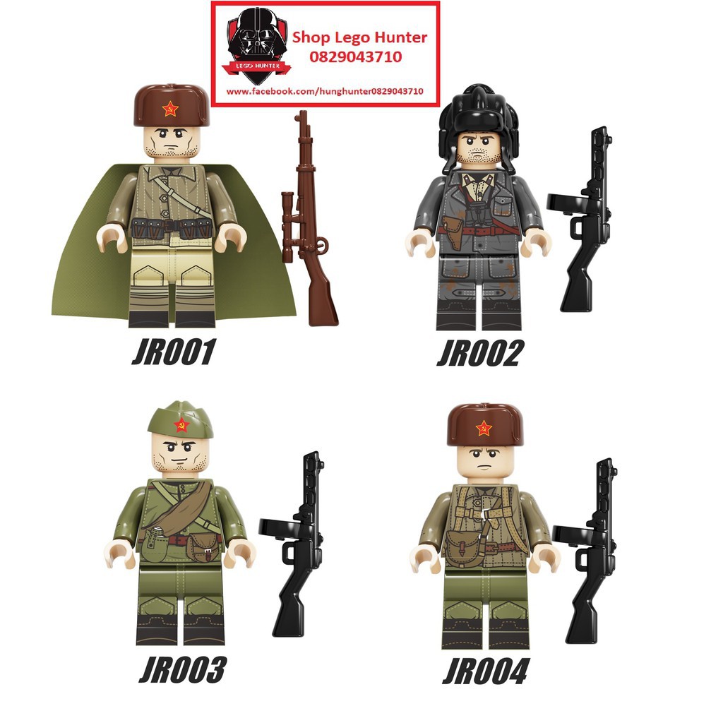 Army WWII minifigures mô hình lắp ráp Lính Hồng Quân Liên Xô