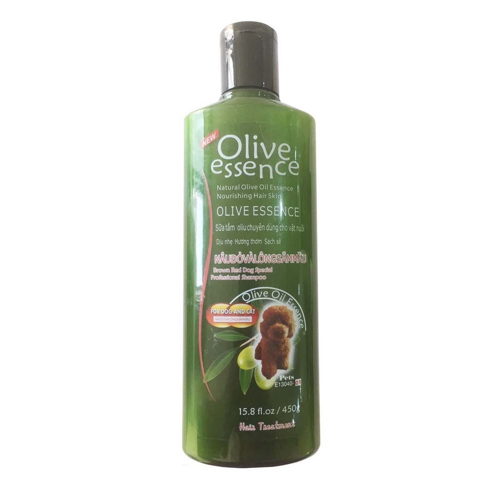Sữa tắm chó mèo lông nâu đỏ - Dầu tắm Olive 450ml giúp mềm mượt lông, chăm sóc nuôi dưỡng lông, lưu hương thơm