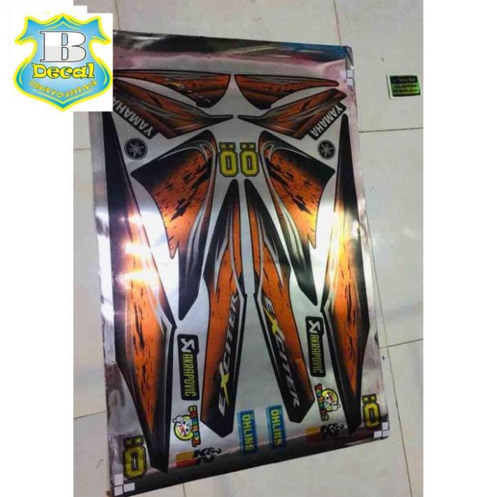 ( Quí khách vui lòng mang ra tiệm cho thợ dán ) Tem ex2006 màu cam chất liệu Crom [Bi Decal]