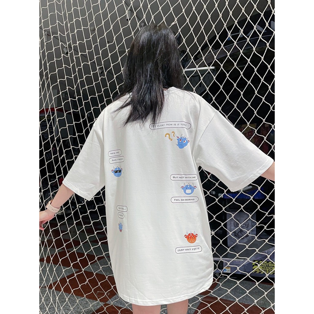 Áo Thun Tay Lỡ Unisex Local Brand Otis Club - Emoji Trắng