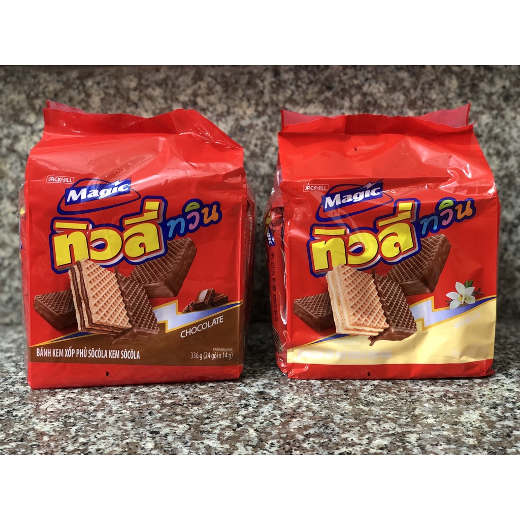 Bánh Xốp Tivoli socola vị vani TÚI 24 GÓI
