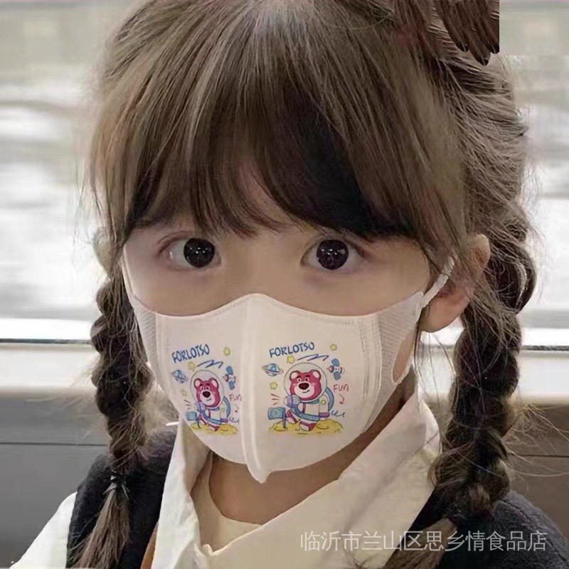 Khẩu Trang Hai Mặt Họa Tiết Hoạt Hình 3D Dễ Thương Dành Cho Trẻ Em