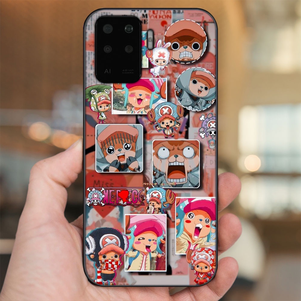 Ốp lưng Oppo A94 viền đen in hình Chopper One Piece Đảo Hải Tặc