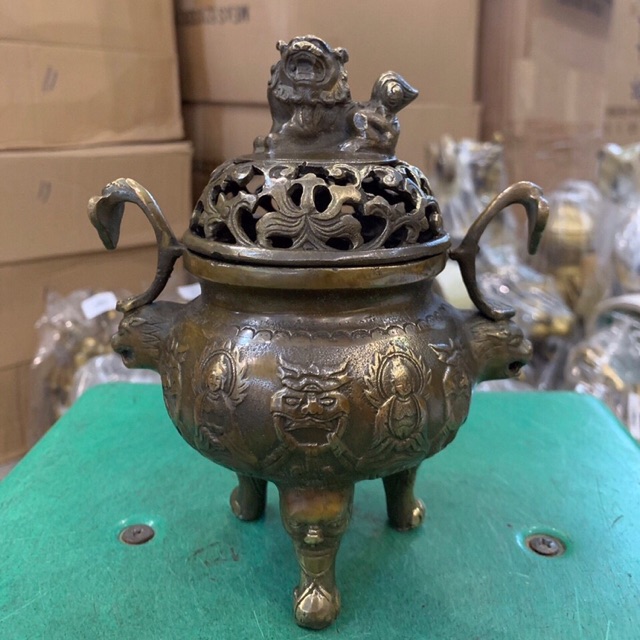 Lư Xông Trầm đốt trầm Phật tai như ý bằng đồng