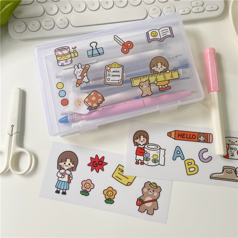 Set Sticker 4 Tấm Dán Trang Trí Sổ, Điện Thoại, Laptop Series of MeiMei, LuLu, Rebecca | ST068