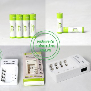 Combo Dock 4 + PIN SẠC NI-MH KIWI 4 VIÊN