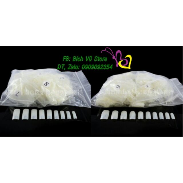 100 cái móng úp vuông (10 size 1-&gt;10)