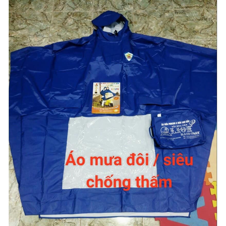 Áo mưa dành cho hai người CÁNH DƠI HAI NÓN KIẾNG - VẢI HOA VÂN LION