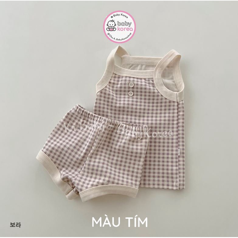 Bộ đồ bé gái quần áo hai dây kẻ caro Sagak PEEKABOO Hàn Quốc cho bé 2 3 4 5 6 7 tuổi thời trang trẻ em 2022 BABY KOREA