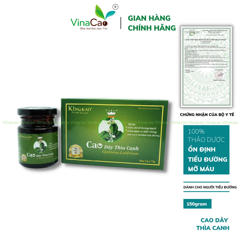 (Cao đặc) Cao dây thìa canh KingKao, 100% tinh chất dây thìa canh - Hạ và ổn định đường huyết an toàn