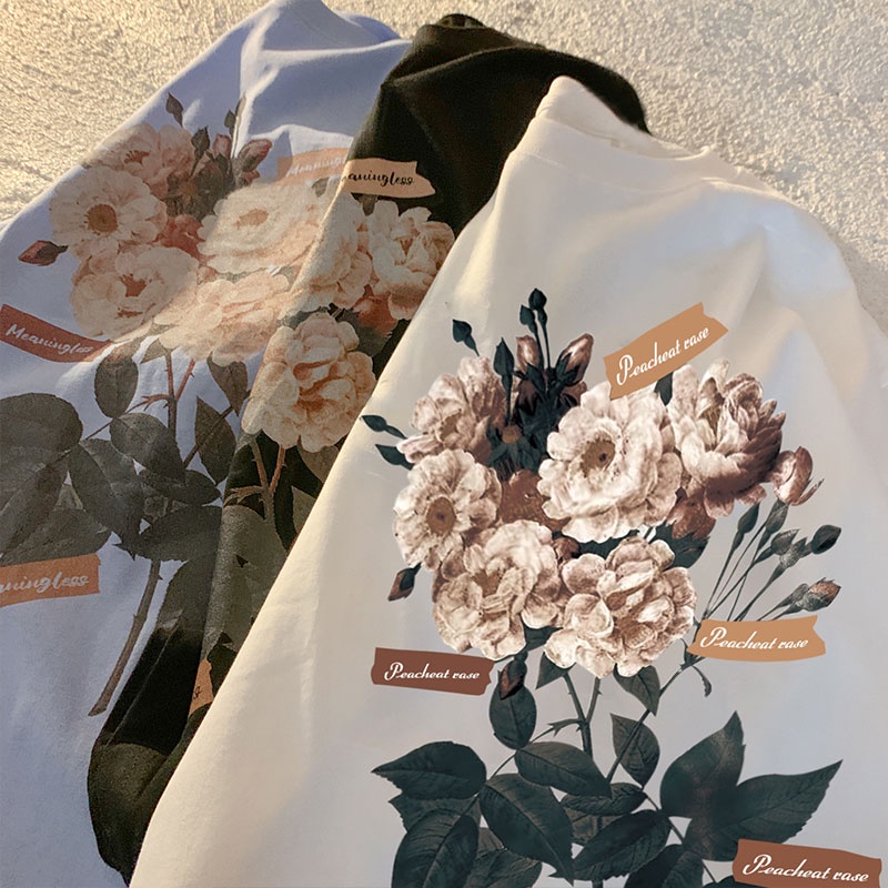 NRVP Áo thun tay ngắn cổ tròn 100% cotton thời trang phong cách Hàn Quốc cho nữ