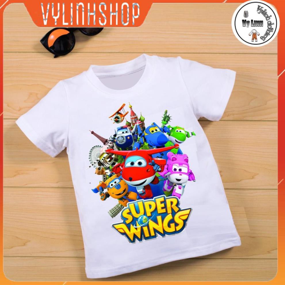 Áo thun bé trai gái FREESHIP Áo Thun Hoạt Hình Đội Bay Siêu Đẳng Super Wings Cho Bé Trai Bé Gái Siêu Đẹp