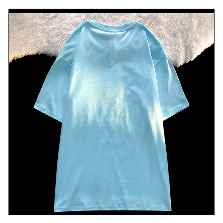 Áo Thun Tay Ngắn Form Rộng Họa Tiết In Theo Phong Cách Preppy Dễ Phối Đồ