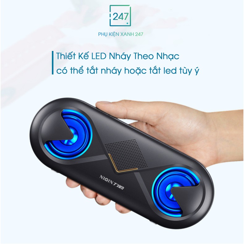 Loa Bluetooth Không Dây S6 SUPER BASS 4D 5.0 ⚡️𝐂𝐀𝐎 𝐂𝐀̂́𝐏⚡️ Sang Trọng Với Thiết Kế Đèn Led Nháy Theo Nhạc - BH 12 THÁNG