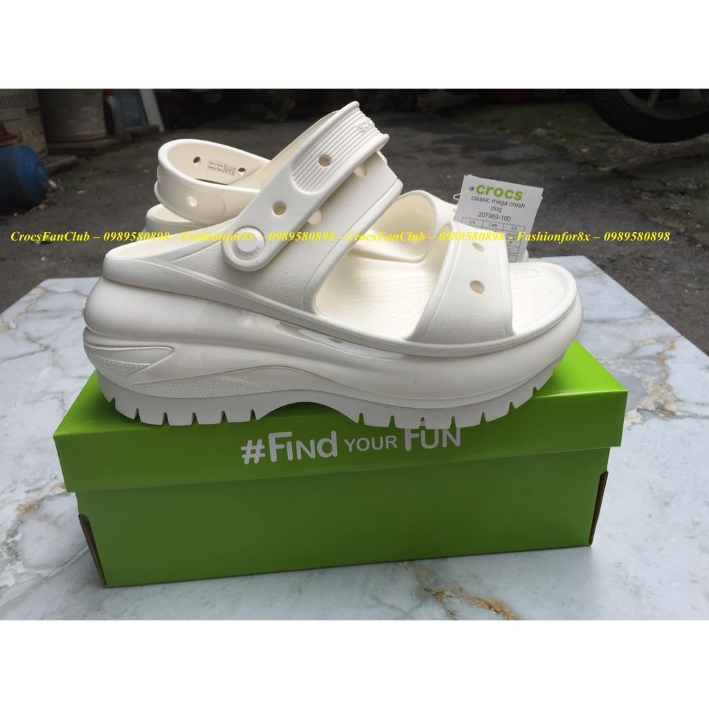 Crocs- dép sandal mega Crush bóng nam nữ model 2023, hàng đang hot, đế cao 8cm, tặng 10 charm ngẫu nhiên, pb209