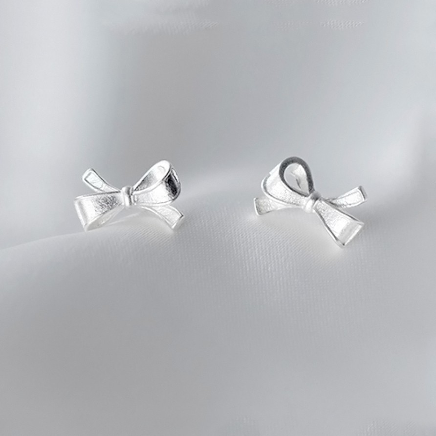 Bông Tai Bạc Nữ Hình Nơ Cá Tính Trắng Sáng Bằng Bạc Thật 925 cao cấp - B2491 - Bảo Ngọc Jewelry