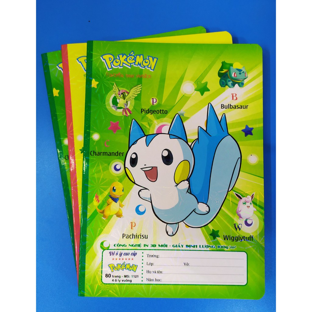 Hải Tiến [ 03q ] Vở 4 ô ly cao cấp POKEMON.