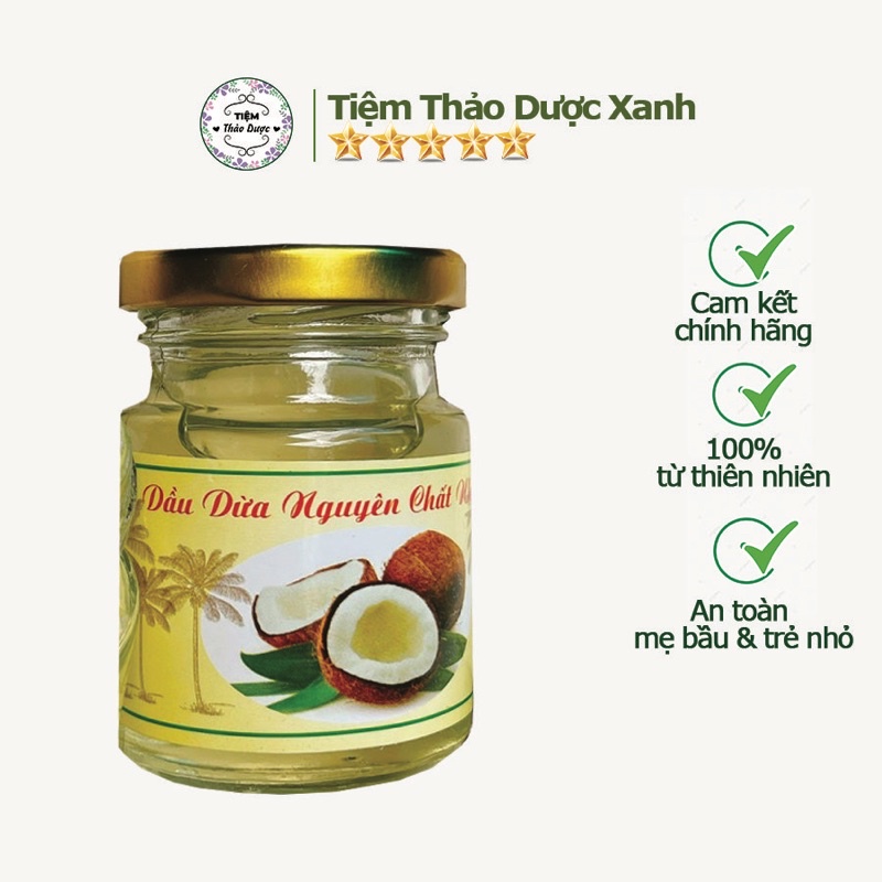 Dầu Dừa Nguyên Chất Handmade ( Dưỡng Tóc- Môi, Dưỡng Dài Mi, Chống Rạn Da) 100ml