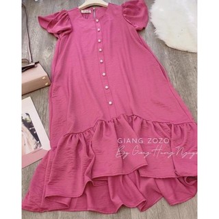 (ảnh thật) Váy freesize đũi lụa tay cánh tiên 45-75kg Váy bầu Đầm suông