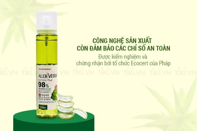 ♥️Xịt Khoáng Chiết Xuất Lô Hội Aloe Vera Soothing Mist 98