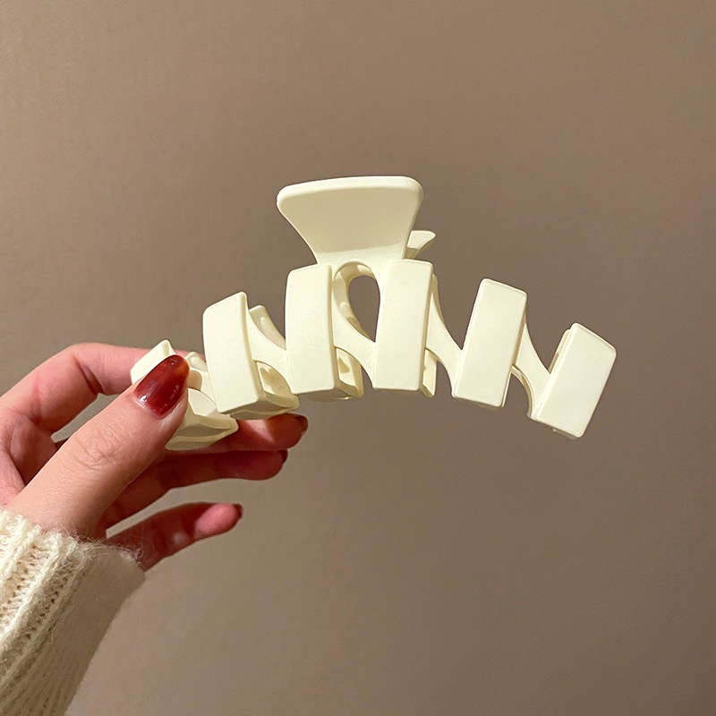 Kẹp Tóc Acrylic Họa Tiết Hình Học Đơn Giản Phong Cách Hong Kong Cổ Điển Thời Trang Dễ Phối Đồ Cho Nữ