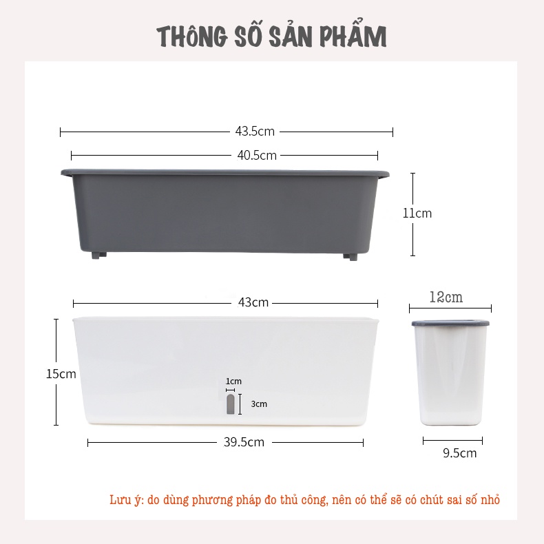 Chậu trồng cây Oliz SC06. Chậu trồng cây tự tưới hình chữ nhật