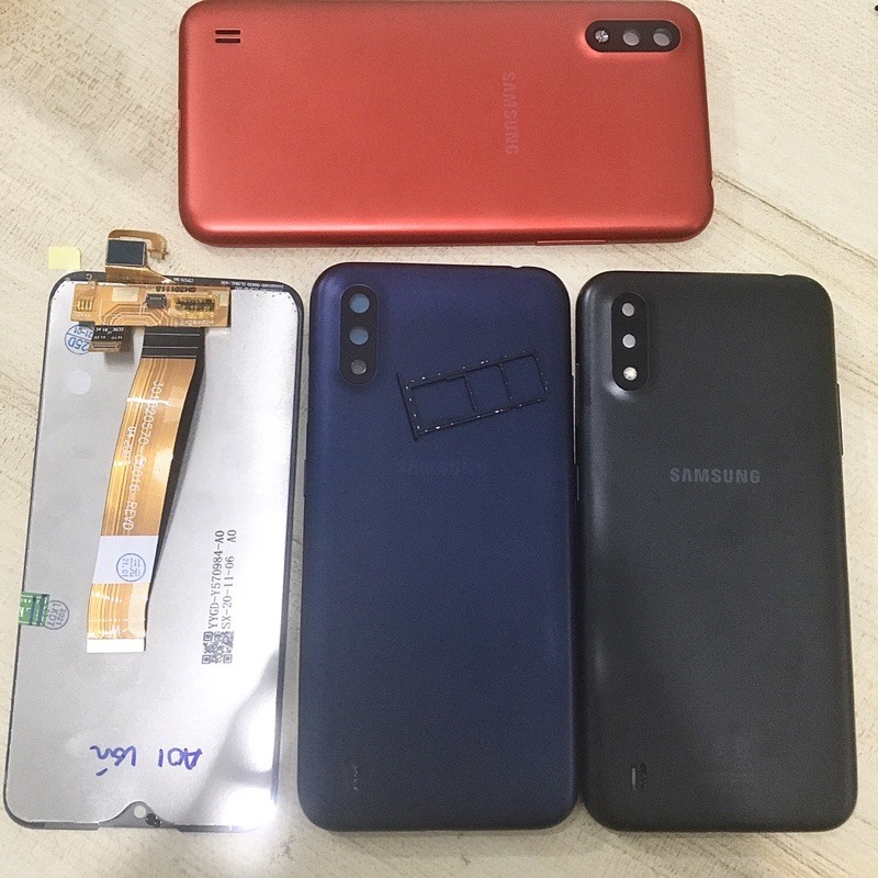 Combo Bộ Vỏ Sườn + Màn Hình Samsung A01 Zin Hàng Cao Cấp ( Tặng Khay Sim)