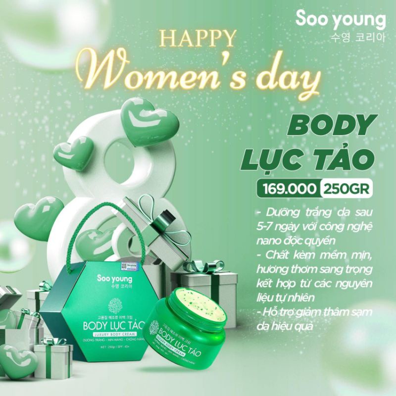 Kem Body Lục Tảo Soo Young Mẫu Cũ