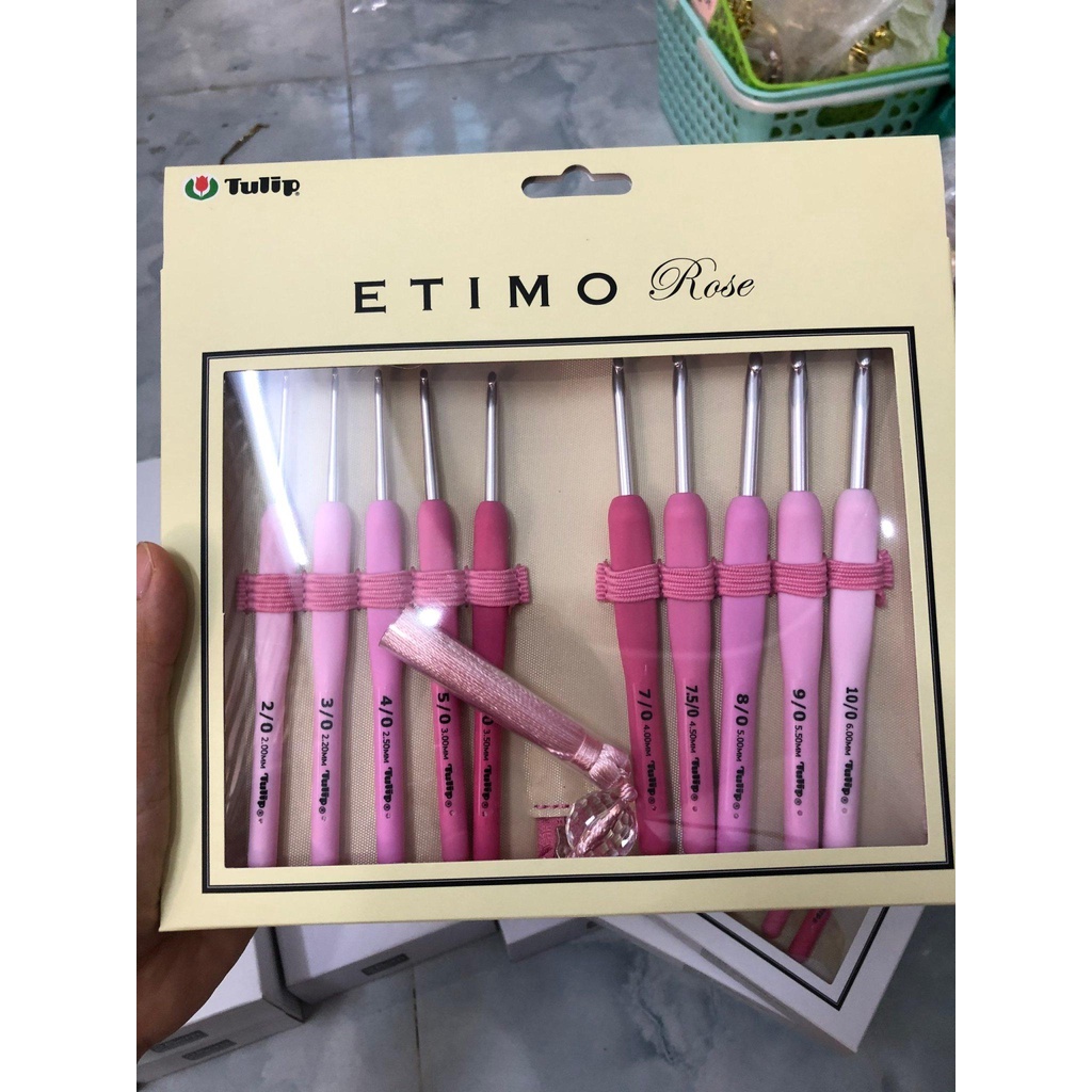 Bộ Kim Móc Tulip hồng size lớn 2-6mm / Tulip rose lớn