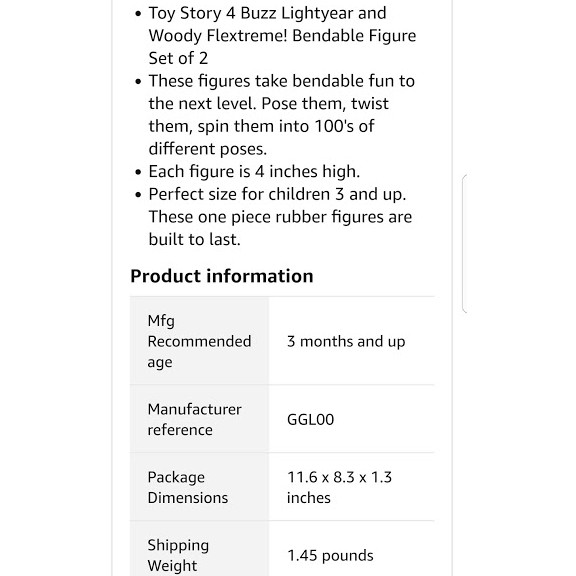 Mô hình Toy Story 4 Buzz Lightyear - Woody - Bo Peep Flextreme Bendable Figure 4 inch ~ 10cm