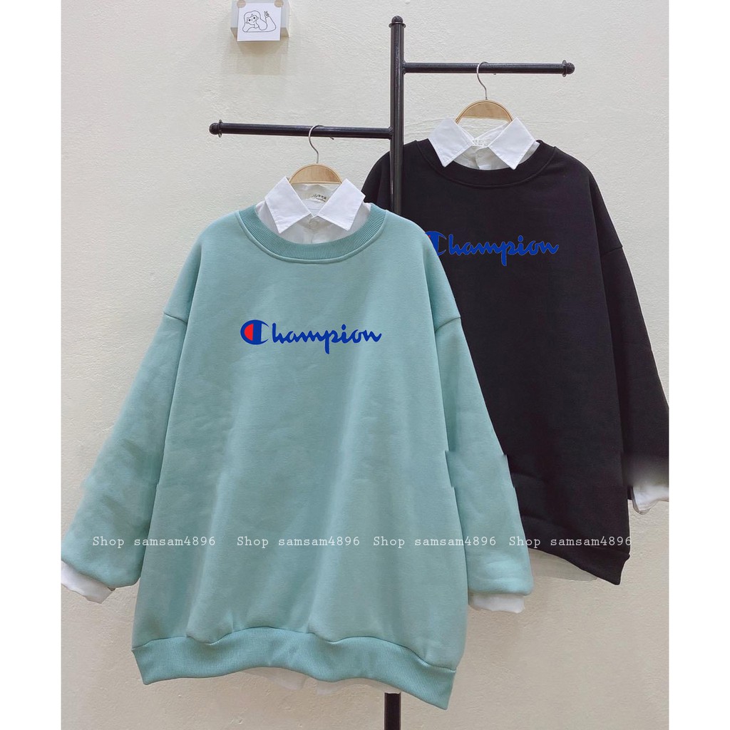 Áo sweater nỉ custom Champion ulzang