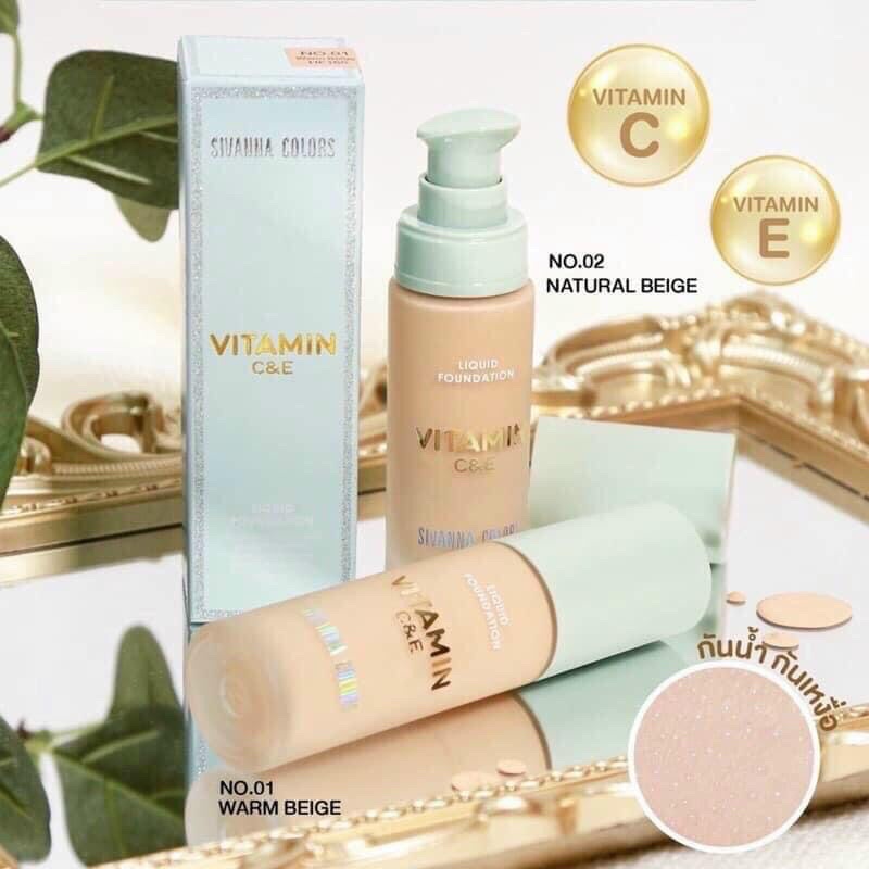 Kem Nền Dưỡng Ẩm SIVANNA COLORS Vitamin C&amp;E Liquid Foundation