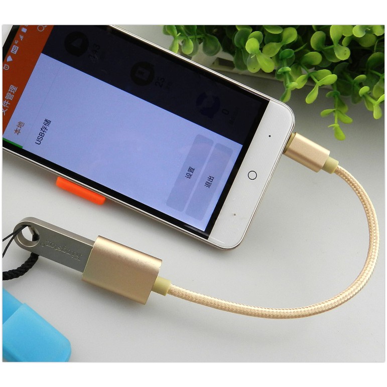 Cáp OTG Micro-USB Sang USB Dài 15 Cm (Bọc Dù) -  Kết Nối Phụ Kiện - OTG198