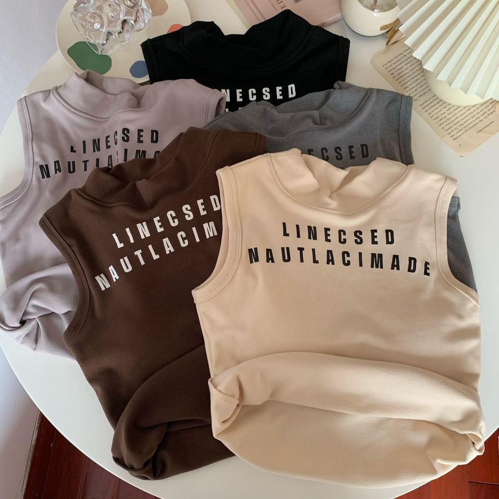 Áo Sát Nách Cổ Lọ In Họa Tiết Thời Trang Thu Đông