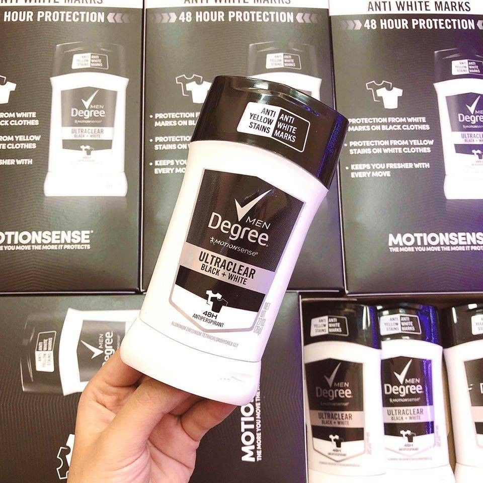 Lăn khử mùi dạng sáp nam Degree Men UltraClear Antiperspirant Deodorant Black + White