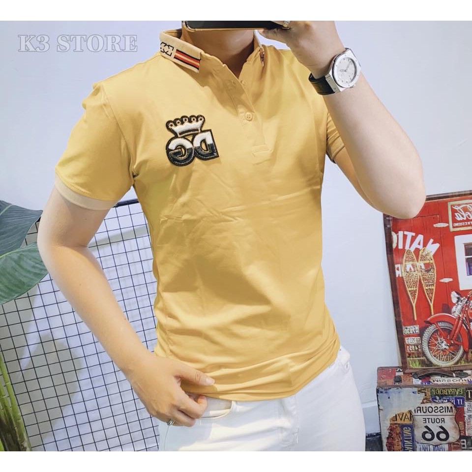 Áo thun nam polo siêu cấp thêu logo có cổ tay ngắn vải cotton co dãn dày đẹp mẫu mới nhất cao cấp AHFASHION | BigBuy360 - bigbuy360.vn