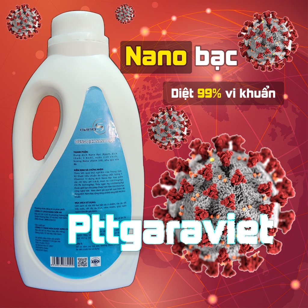 Dung dịch xịt kháng khuẩn nano bạc 1000ml - PTT Garaviet