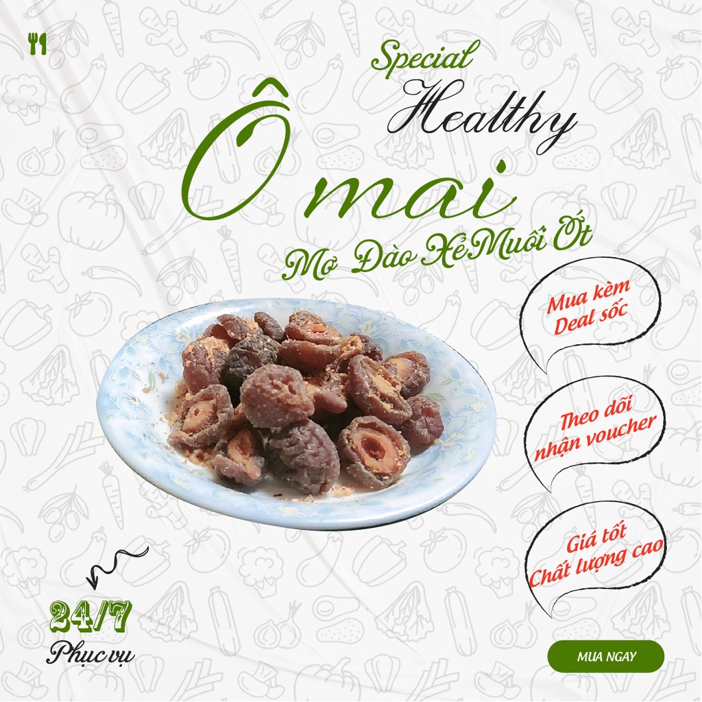 Mơ đào xẻ muối ớt túi nhỏ