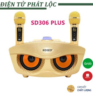 Loa karaoke mini SDRD SD 306 Plus bản mới nhất- kèm 2 Mic hát karaoke không dây/bh 6 tháng