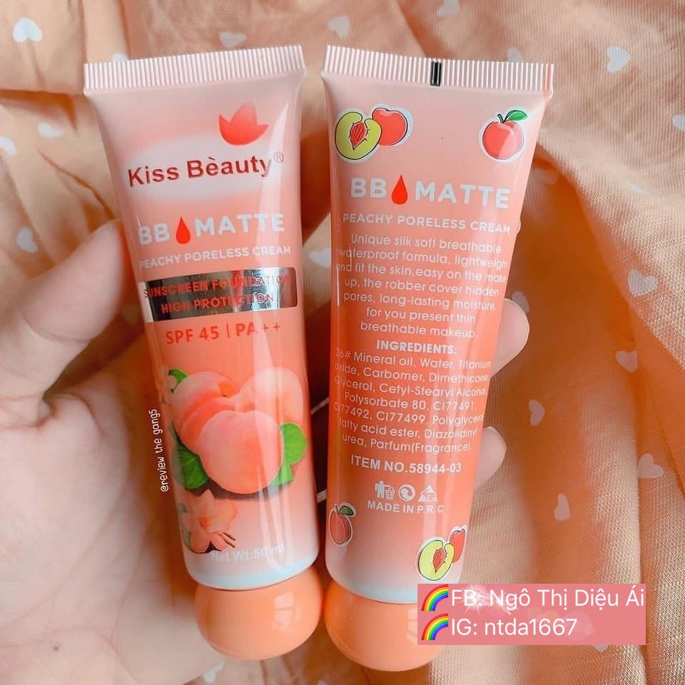 🍑Kem nền Orange Juice BB Matte KISS BEAUTY🍑