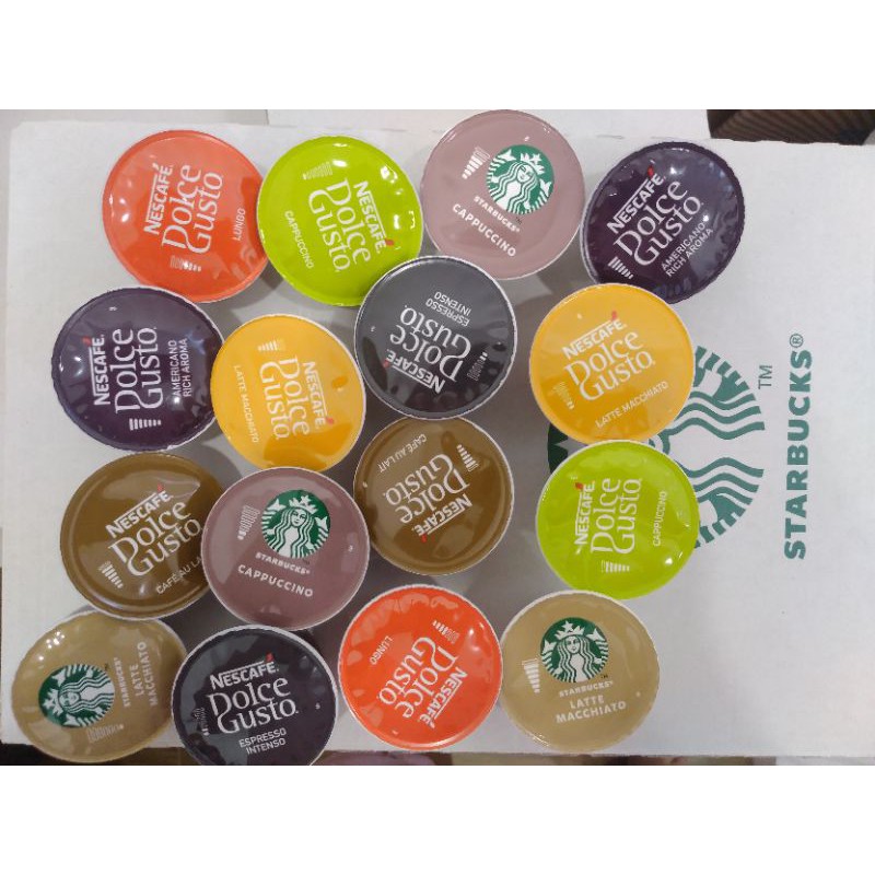 Hộp 16 viên cà phê Starbucks và Nescafe Dolce Gusto