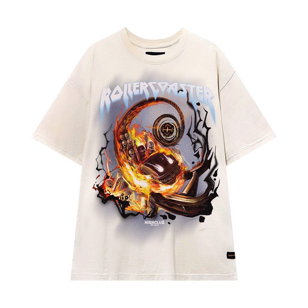 Áo thun Rollercoaster - Cream/White