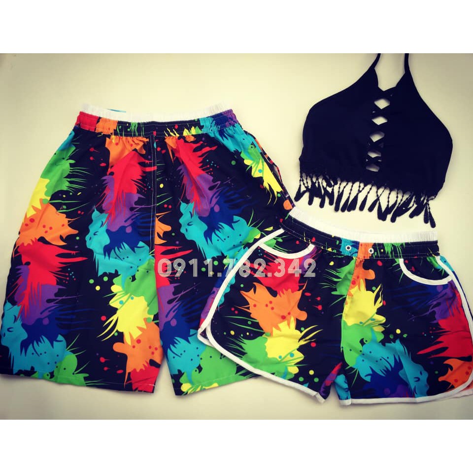 Bikini đôi Đồ bơi đôi đi biển các mẫu hoa lá cành cực đẹp #1