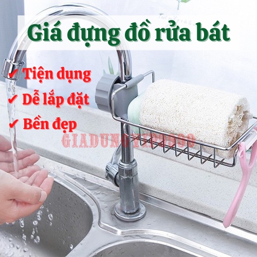 Giá đựng đồ rửa chén 🍁 Kệ gắn vòi nước đựng đồ rửa chén bát đa năng thông minh tiện dụng inox 304 bền đẹp dễ lắp đặt