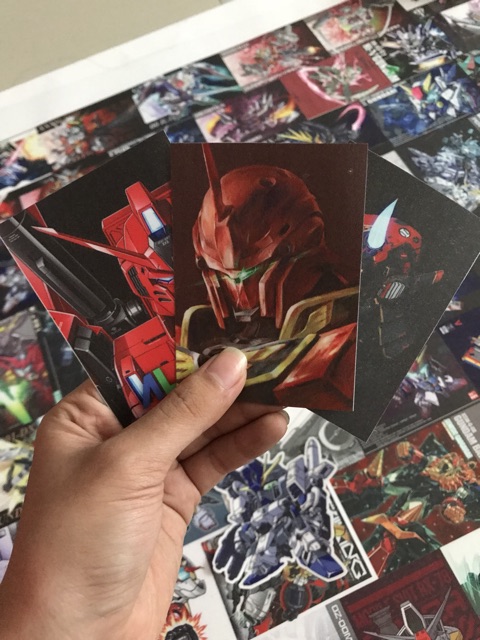 Combo 100 sticker gundam dán nón bảo hiểm vali laptop keo xe