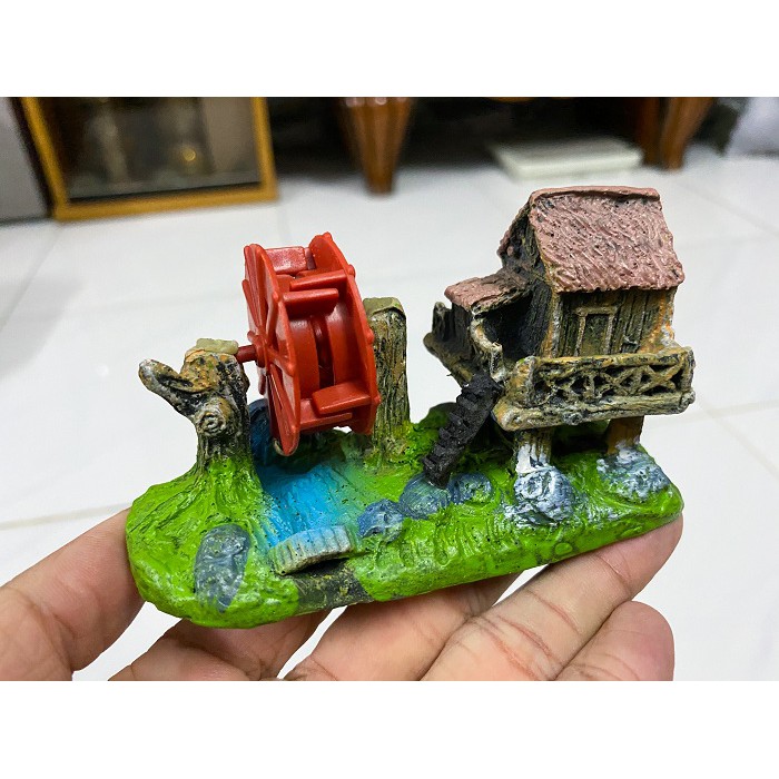 CẢNH NÚI BÁNH QUAY TRANG TRÍ HỒ CÁ NON BỘ 8X7X6CM