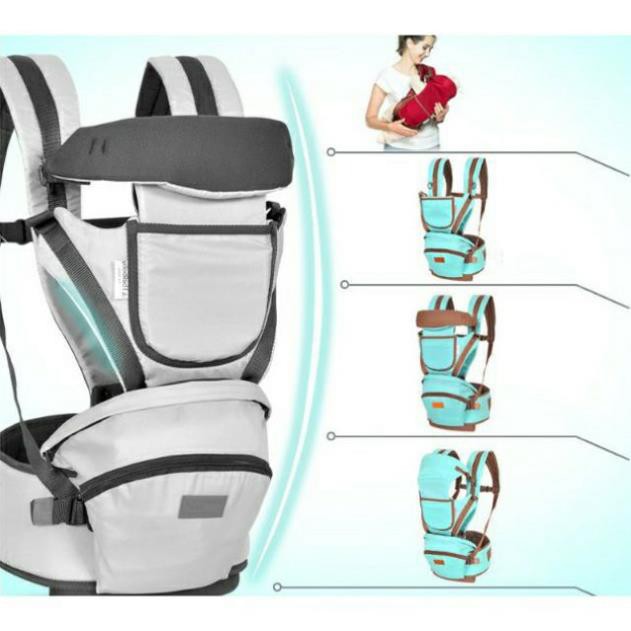 Địu em bé bốn mùa 8 tư thế đa năng có ghế ngồi Ibelibaby Xịn